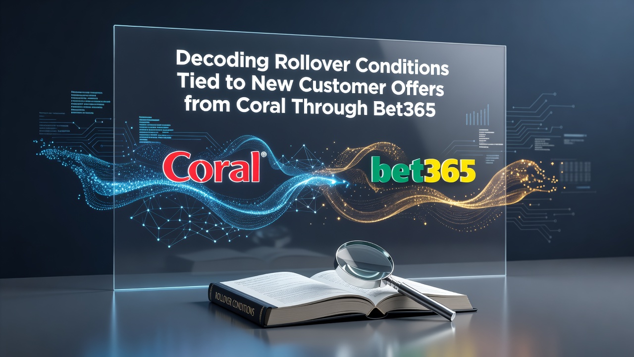 Illustration showing rollover conditions and bonus terms for Coral and Bet365 new customer offers