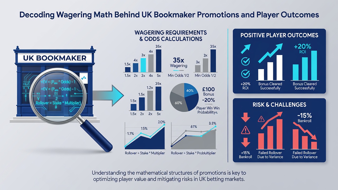 Chart displaying average player completion rates for different wagering multipliers and bet types across bookmaker platforms
