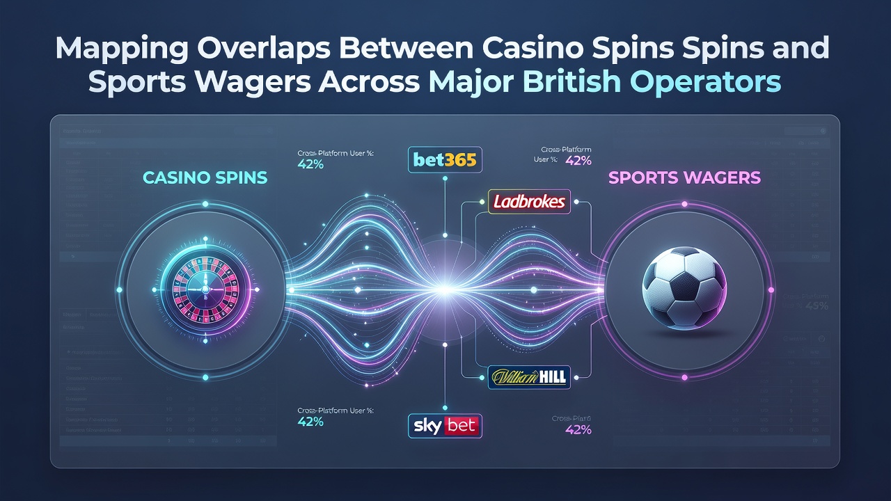 Visual representation of data flows linking casino spins and sports wagers across UK operators