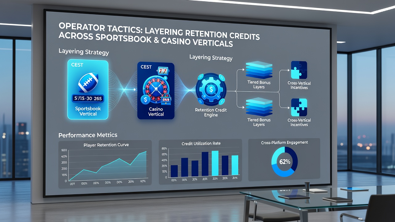 Diagram showing credit flow between sportsbook wagers and casino gameplay sessions