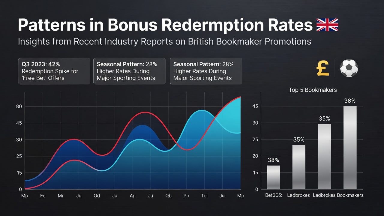 Graph displaying bonus redemption rate patterns from British bookmaker promotions over recent quarters