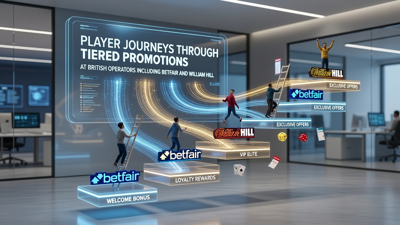 Detailed view of tier progression dashboards showing points accumulation at Betfair and William Hill