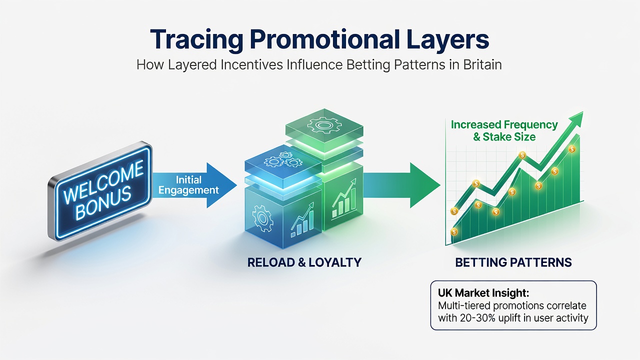 Chart displaying monthly deposit trends before and after users begin stacking incentives from several British bookmakers
