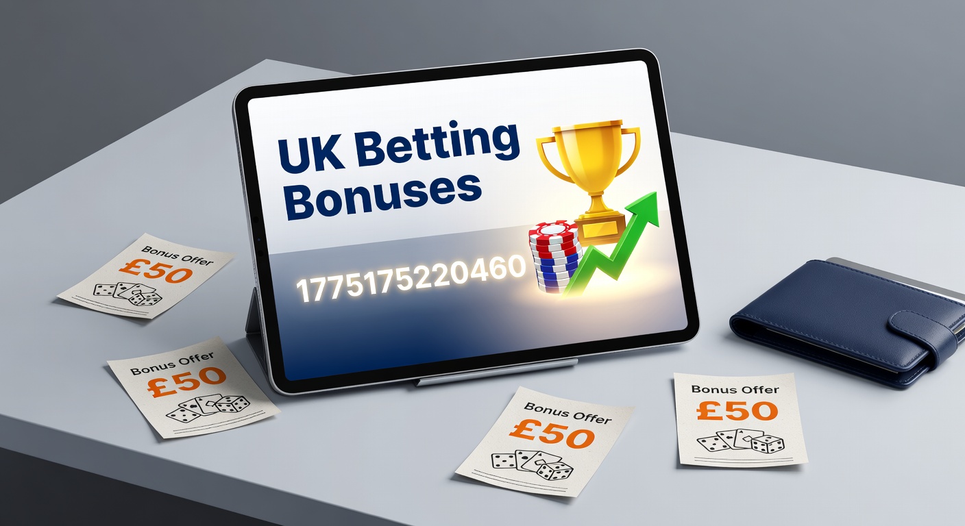 Graphic illustrating various UK betting bonus icons including free bets, enhanced odds, and cashback symbols against a backdrop of sports events